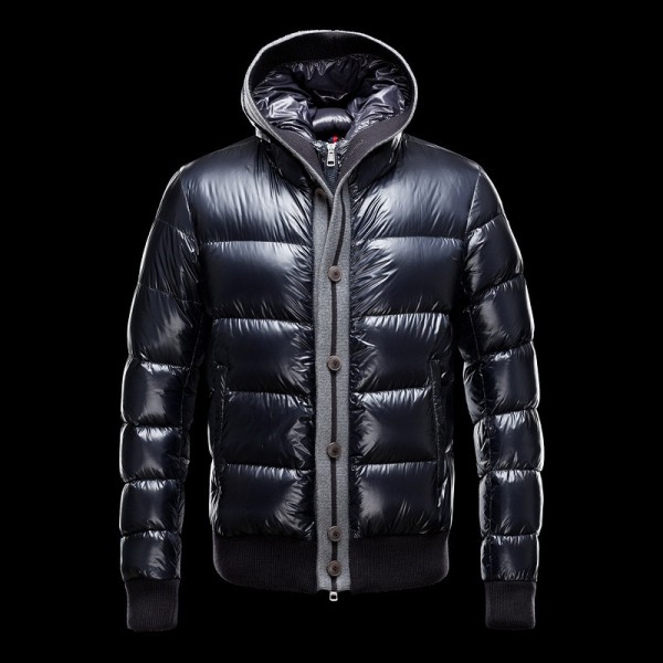 Moncler semplice Navy Zipper Slash e pulsanti corta da uomo Cappotti uscita